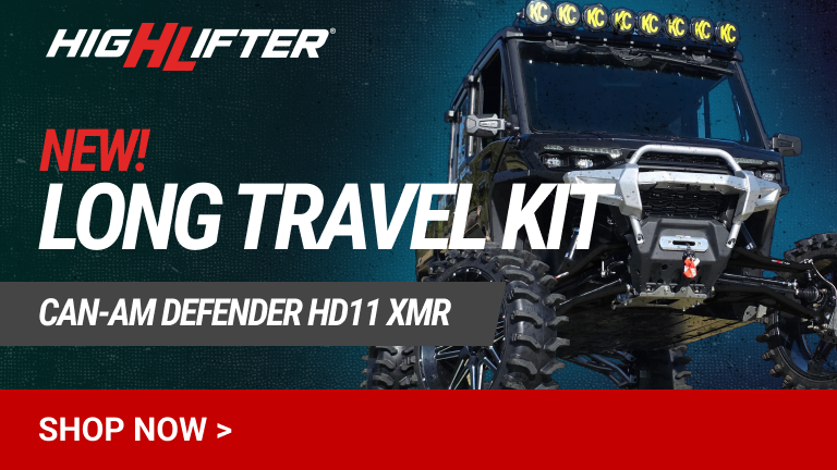 The newest edition to the High Lifter Long Travel lineup is the Defender HD11. More Stability. More Travel. Longer Wheelbase. Get ready to conquer any terrain!